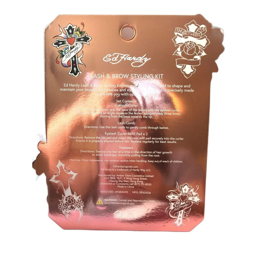 Ed Hardy Rose Gold Lash & Brow Styling Tool Kit New In Package